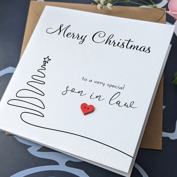 Son In Law Christmas Card, 3D Wooden Heart, 3 of 4