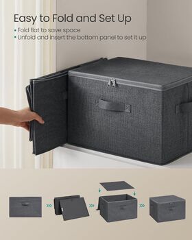 Set Of Foldable Storage Bins Boxes With Lids, 6 of 7