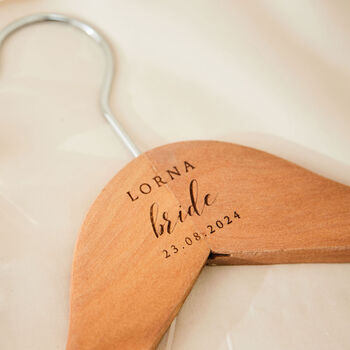 Personalised Bride Wooden Hanger, 2 of 4