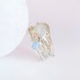 Sterling Silver Organic Moonstone And Blue Opal Ring, thumbnail 2 of 4