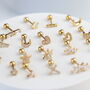 Dainty Gold Screwback Studs For Her, thumbnail 1 of 9