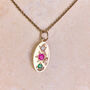 Sterling Silver Personalised Birthstone Domed Pendant, thumbnail 2 of 3