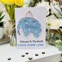 Personalised New Baby Girl Welcome World Keepsake Card, thumbnail 2 of 6