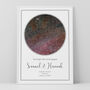 Personalised Star Map Print Classic Circle Design, thumbnail 5 of 12