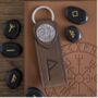 Men’s Rune Embossed Faux Leather Key Ring, thumbnail 7 of 8