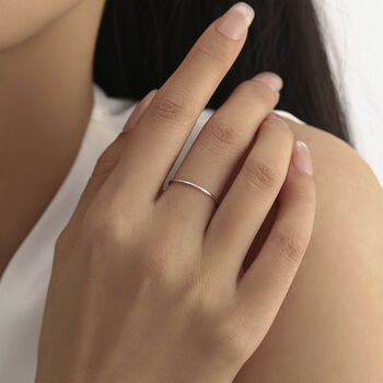 Sterling Silver Super Skinny Midi Ring, 5 of 12