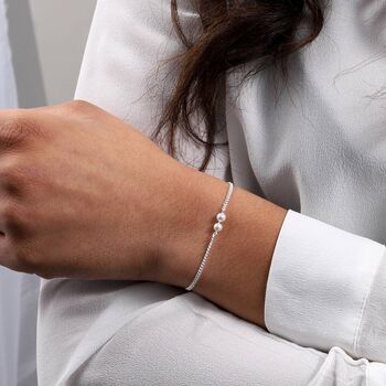 Forever Friend Sterling Silver Pearl Bracelet, 2 of 3