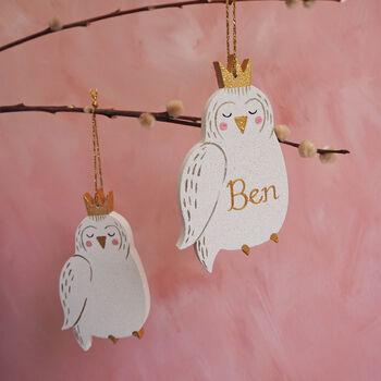 Sparkly Crowned Birds Christmas Ornament, 3 of 4