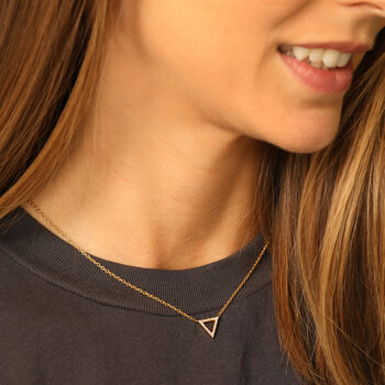 Pave Diamond Triangle Necklace, 3 of 7