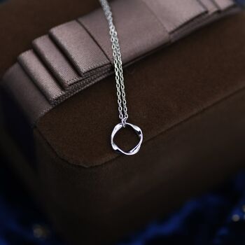 Sterling Silver Tiny Mobius Strip Pendant Necklace, 2 of 12