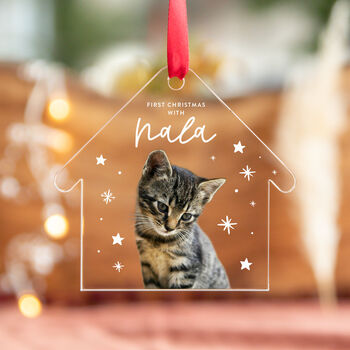 Personalised Kitten's First Christmas Photo Bauble Gift, 4 of 5