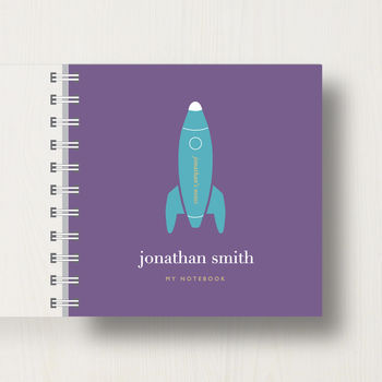 Personalised Kid's Space Rocket Small Notebook, 7 of 9