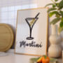 Minimalist Martini Kitchen Print, thumbnail 2 of 4