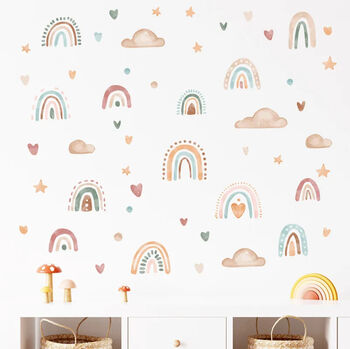 Pastel Rainbow Clouds Stars Waterproof Removable Wall Stickers, 3 of 6