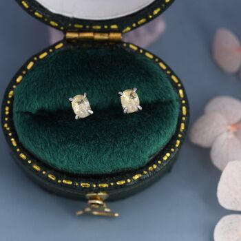 Genuine Citrine Crystal Oval Stud Earrings, 5 of 12