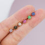Pair Of Sterling Silver Very Tiny Cz Flower Stud Earrings, thumbnail 7 of 12