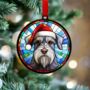 Schnauzer In Santa Hat Suncatcher Decoration, thumbnail 4 of 6