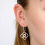 Celtic Love Heart Knot Silver Drop Earrings, thumbnail 2 of 3