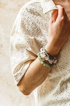 Blue Lace Agate Chip Bracelet | Stretch Cord Fit, 4 of 6