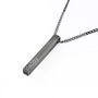 Personalised Father's Day Brushed Gunmetal Bar Necklace, thumbnail 2 of 3