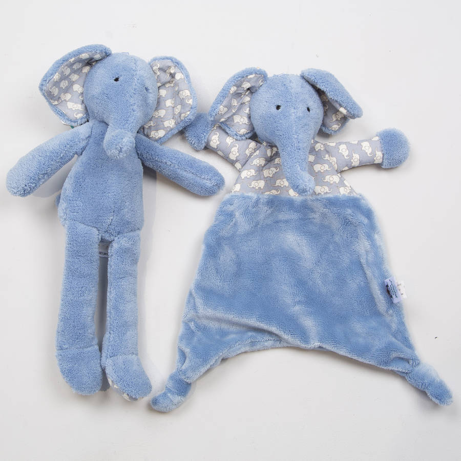 Personalised Indigo Elephant Comforter Blanket By The Alphabet