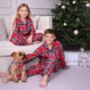 Unisex Kids Brushed Woven Red Check Pyjamas, thumbnail 1 of 5