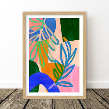 Colourful Abstract Leaf Print Set Of Three, 8 of 12