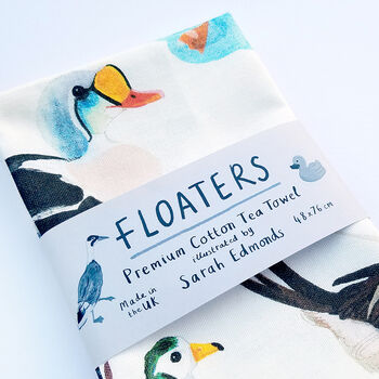 'Floaters' Illustrated Bird Tea Towel, 3 of 7