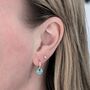 Turquoise Teardrop December Birthstone Earrings, thumbnail 2 of 5