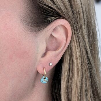 Turquoise Teardrop December Birthstone Earrings, 2 of 5