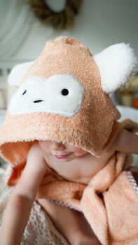 Personalised Cuddlemonkey Bamboo Soft Hooded Towel, 5 of 9