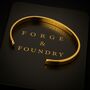 Men's Minimalist Polished 18 K Gold Plated Titanium Cuff Bangle, thumbnail 1 of 7