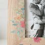 Personalised Oak Photo Frame, Blue, Pink And Apricot, thumbnail 3 of 7