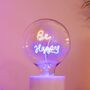 Be Happy Text Light Bulb And Desk Lamp, thumbnail 3 of 4