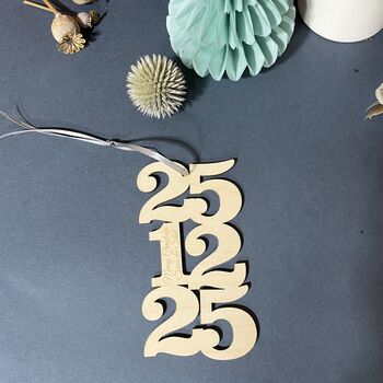 Personalised Christmas Date Decoration, 6 of 9