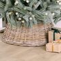 Natural Woven Wicker Tree Skirt Basket, thumbnail 2 of 4