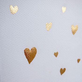 Handmade Gold Leaf Mini Hearts Valentines Card, 2 of 3