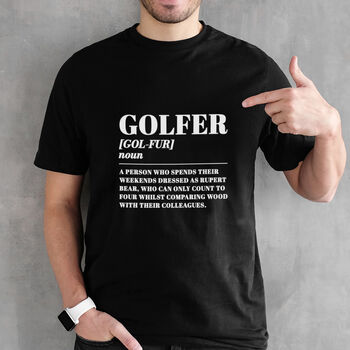 Golfer Funny Dictionary Meaning Definition Unisex T Shirt, 3 of 3