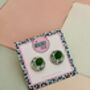 Christmas Brussel Sprout Glitter Studs / Sparkly Vegetable Earrings / Novelty Food Jewellery / Secret Santa Gift / Christmas Dinner Earrings, thumbnail 3 of 5