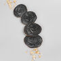 G Decor Set Of Four Luxury Black Gold Oval Coasters, thumbnail 1 of 7