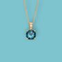 Genuine London Blue Topaz Necklace In 9ct Gold, thumbnail 1 of 12