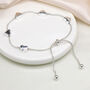 Silver Plated Adjustable Snake Chain Hearts Bracelet, thumbnail 4 of 6