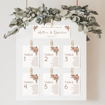 Table Plan Cards With Autumnal Florals, 3 of 7