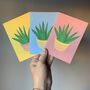 Set Of Six Mixed Design Aloe Vera Print Notecards, thumbnail 1 of 5
