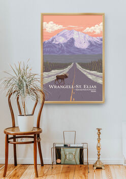 Wrangell St Elias National Park Travel Poster Art Print, 5 of 8