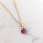 July Birthstone Necklace, Ruby, Gold Plated, thumbnail 1 of 6