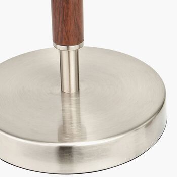 Brushed Silver Wood Effect Table Lamp, 7 of 8