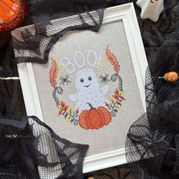 Boo Ghost Modern Cross Stitch Kit, 4 of 4