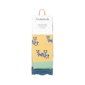 Safari Fun Two Pack Socks Six To Eight Years, 4 of 4