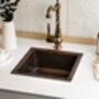 Solid Dark Copper Undermount Kitchen And Bathroom Sink, Suitable As Vessel Or Undermount, thumbnail 2 of 9